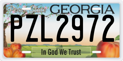 GA license plate PZL2972