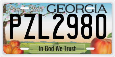GA license plate PZL2980