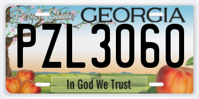 GA license plate PZL3060