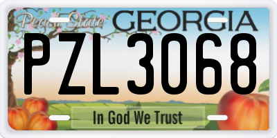 GA license plate PZL3068