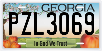 GA license plate PZL3069