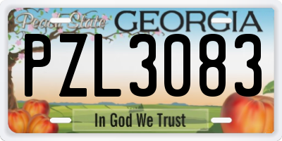 GA license plate PZL3083