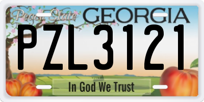 GA license plate PZL3121