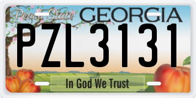 GA license plate PZL3131