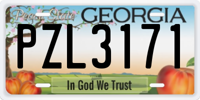 GA license plate PZL3171