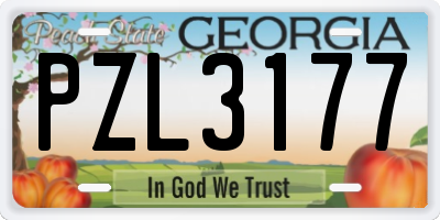 GA license plate PZL3177
