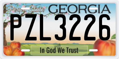 GA license plate PZL3226