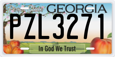 GA license plate PZL3271