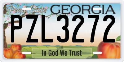 GA license plate PZL3272