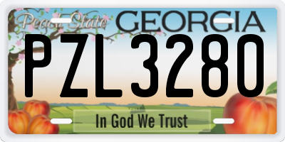 GA license plate PZL3280