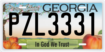 GA license plate PZL3331