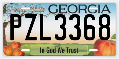 GA license plate PZL3368