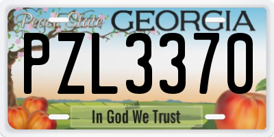 GA license plate PZL3370