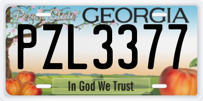 GA license plate PZL3377