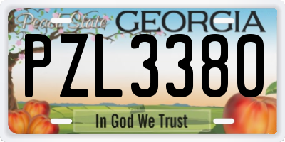 GA license plate PZL3380