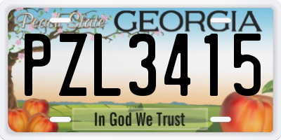 GA license plate PZL3415