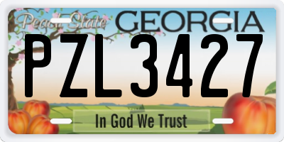 GA license plate PZL3427