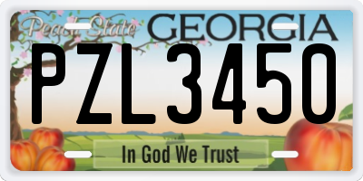 GA license plate PZL3450
