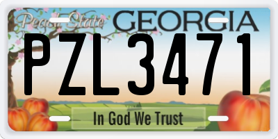 GA license plate PZL3471