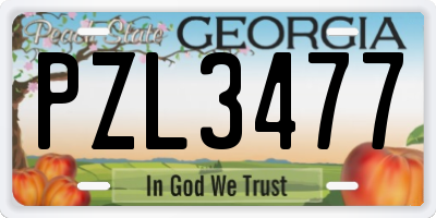 GA license plate PZL3477