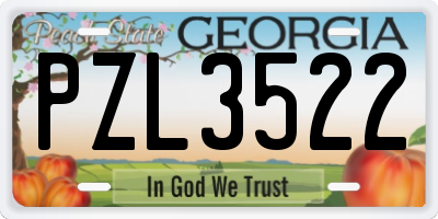 GA license plate PZL3522