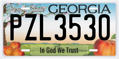 GA license plate PZL3530
