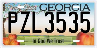 GA license plate PZL3535