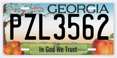 GA license plate PZL3562