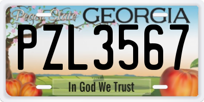 GA license plate PZL3567