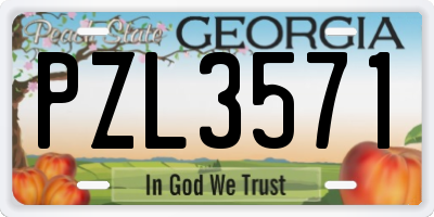GA license plate PZL3571