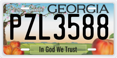 GA license plate PZL3588