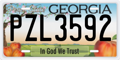 GA license plate PZL3592