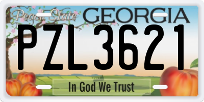 GA license plate PZL3621