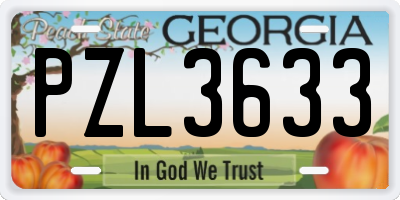 GA license plate PZL3633