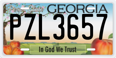 GA license plate PZL3657