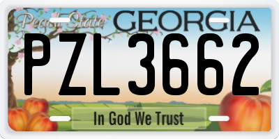 GA license plate PZL3662