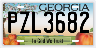 GA license plate PZL3682