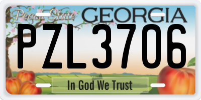 GA license plate PZL3706