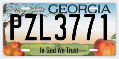 GA license plate PZL3771