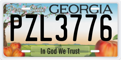 GA license plate PZL3776