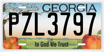 GA license plate PZL3797