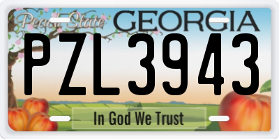 GA license plate PZL3943