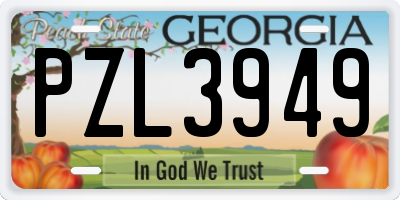 GA license plate PZL3949