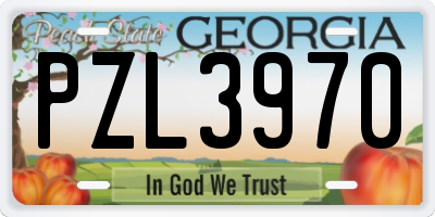 GA license plate PZL3970
