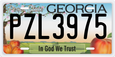 GA license plate PZL3975