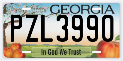 GA license plate PZL3990