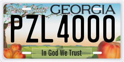 GA license plate PZL4000