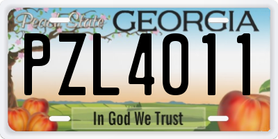 GA license plate PZL4011