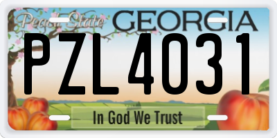 GA license plate PZL4031