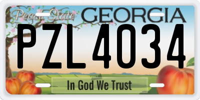 GA license plate PZL4034